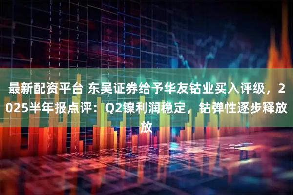 最新配资平台 东吴证券给予华友钴业买入评级，2025半年报点评：Q2镍利润稳定，钴弹性逐步释放