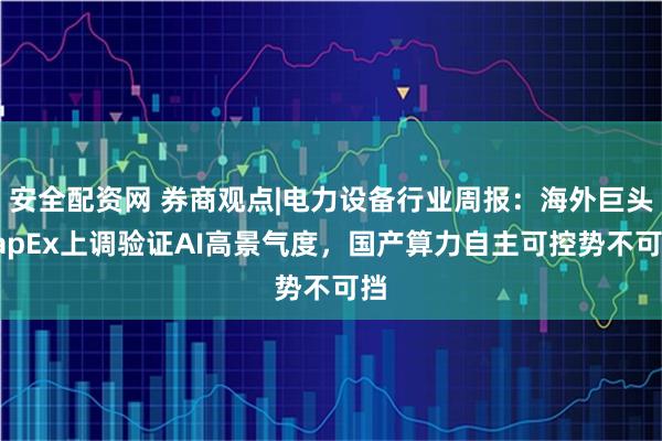 安全配资网 券商观点|电力设备行业周报：海外巨头CapEx上调验证AI高景气度，国产算力自主可控势不可挡